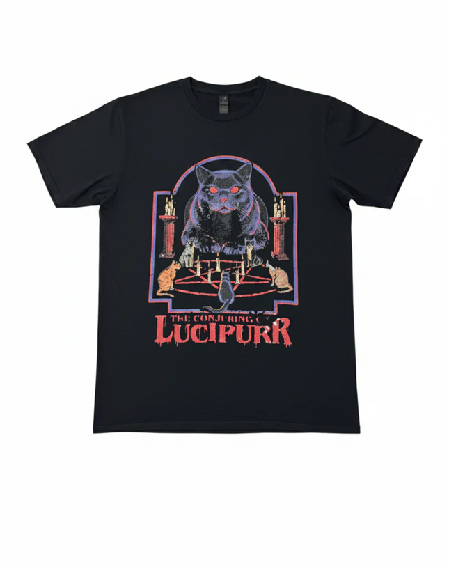 Anvil Black The Conjuring of Lucipurr Cat Graphic Tee