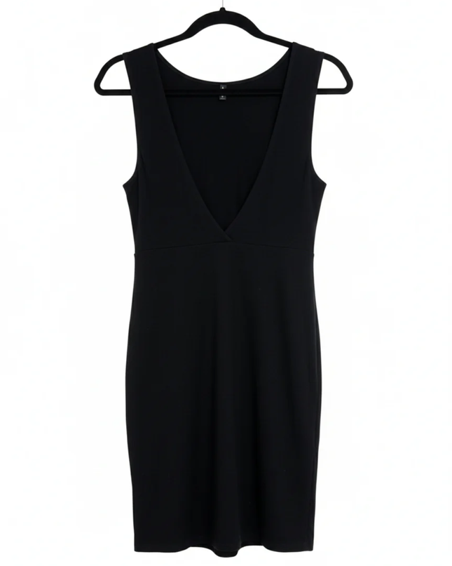 Forever 21 Black Deep V-Neck Sleeveless Mini Dress