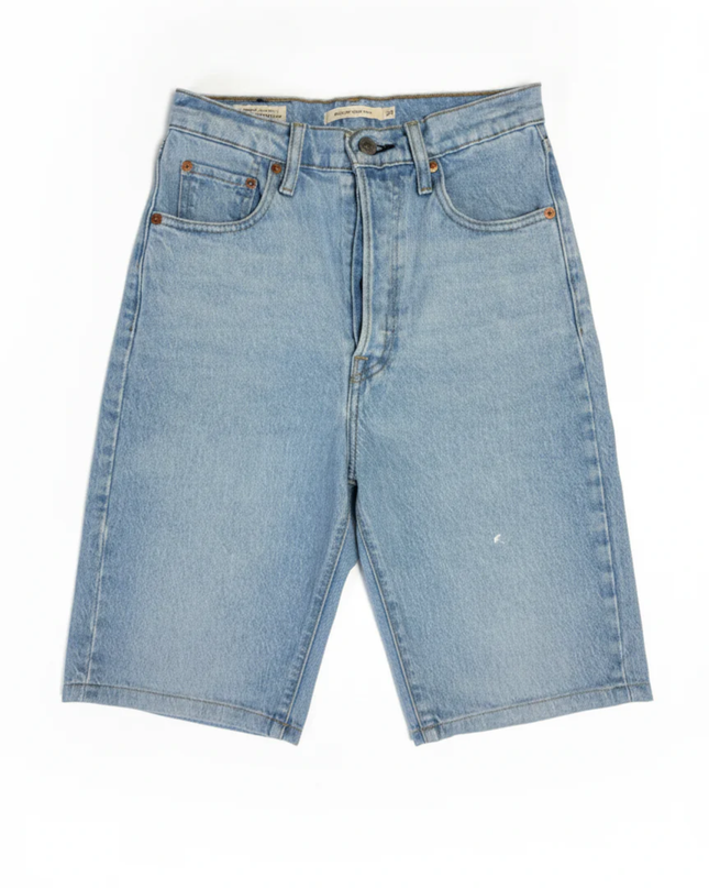 Levi's Light Blue Ribcage Premium High Rise Denim Shorts