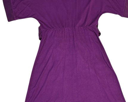 H&M Purple V-Neck Satin Trim Dress