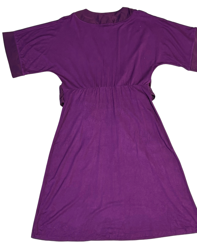 H&M Purple V-Neck Satin Trim Dress