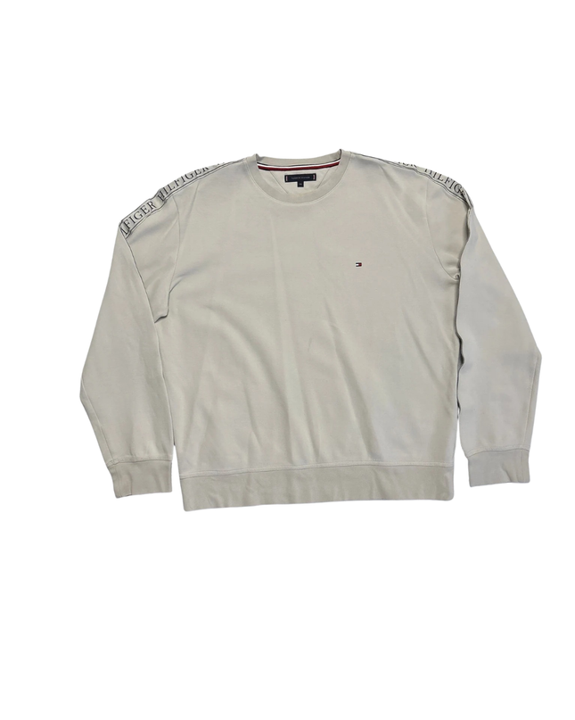 Tommy Hilfiger Beige Logo Tape Sweatshirt