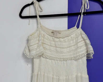 Springfield White Smocked Boho Maxi Dress