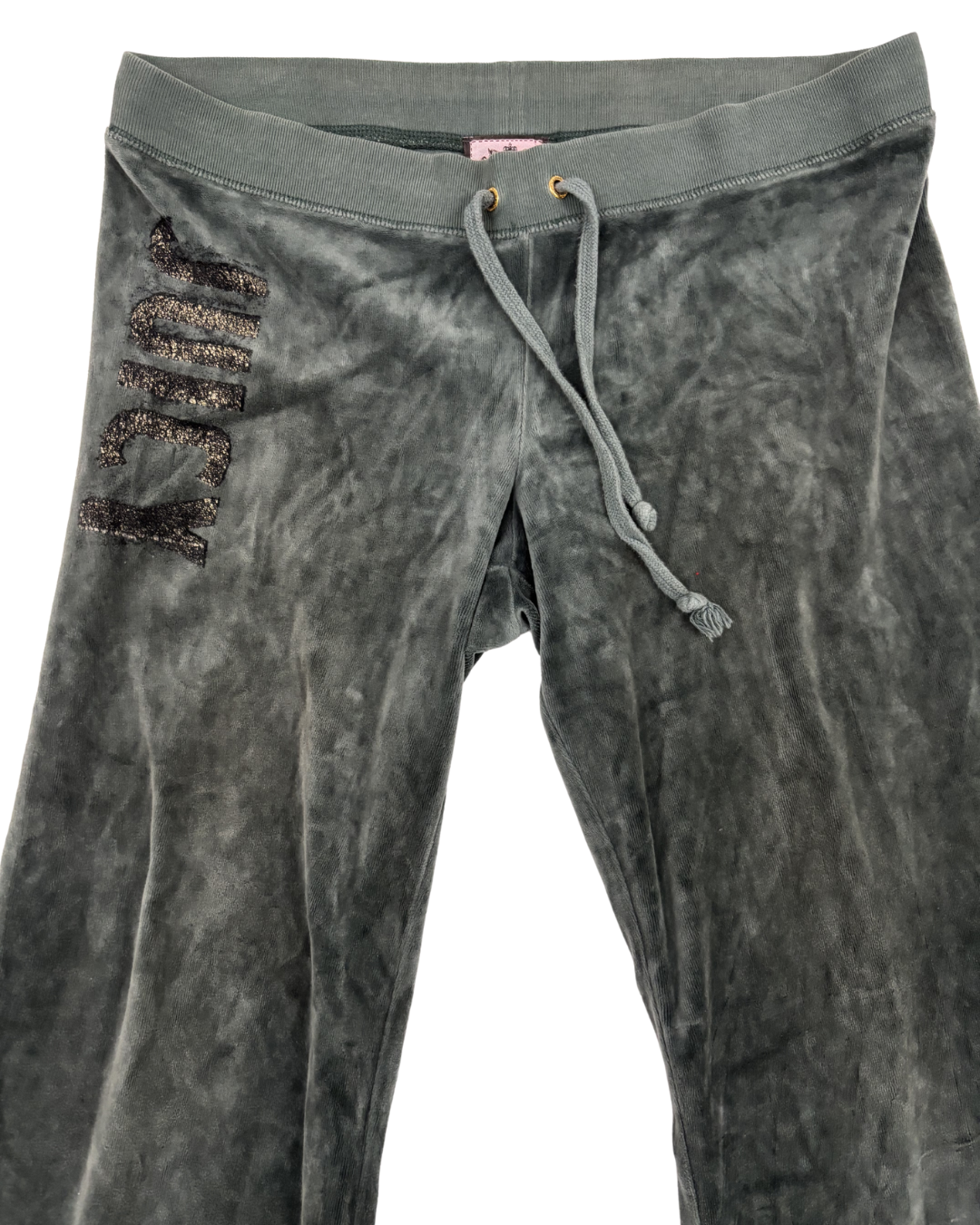 Juicy Couture Gray Velour Glitter Logo Tracksuit Pants - L | Waist: 32"
