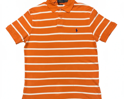 Polo Ralph Lauren Orange and White Striped Polo Shirt
