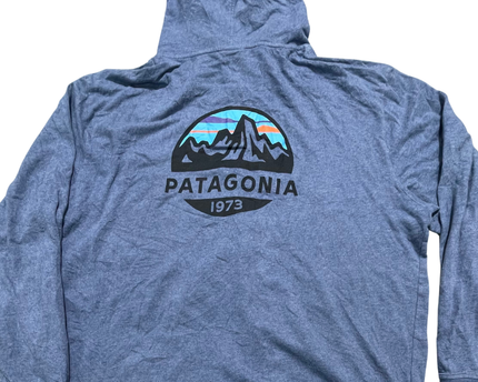 Patagonia Blue Zip-Up Organic Cotton Hoodie