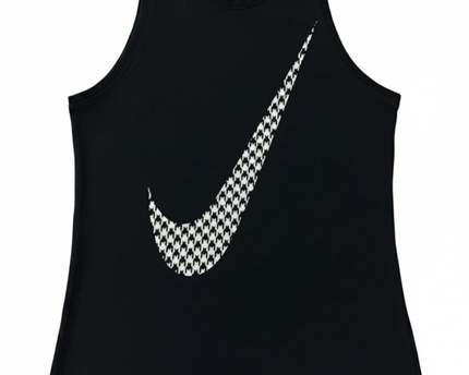 Nike Black Houndstooth Swoosh Dri-FIT Tank Top