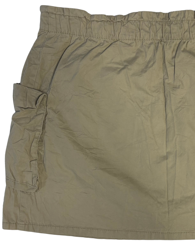 H&M Khaki Elastic Waist Utility Cotton Skirt