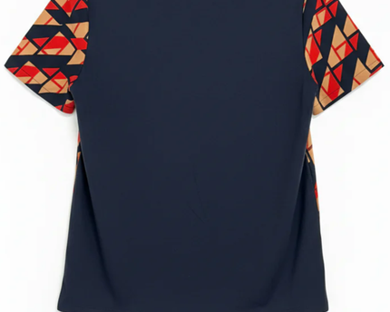 M&S Collection Red Mix Geometric Print Mixed-Media Top