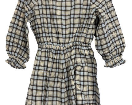 Zara Plaid V-Neck Long Sleeve Romper