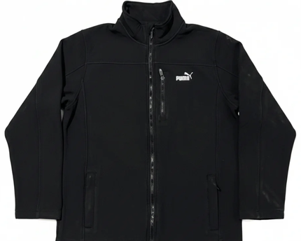 Puma Black Boys Zip-Up Softshell Fleece Jacket