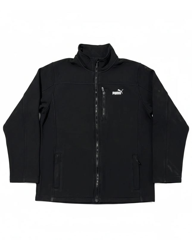 Puma Black Boys Zip-Up Softshell Fleece Jacket