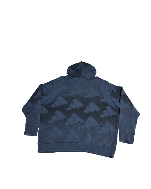 Adidas Blue Allover Logo Graphic Hoodie