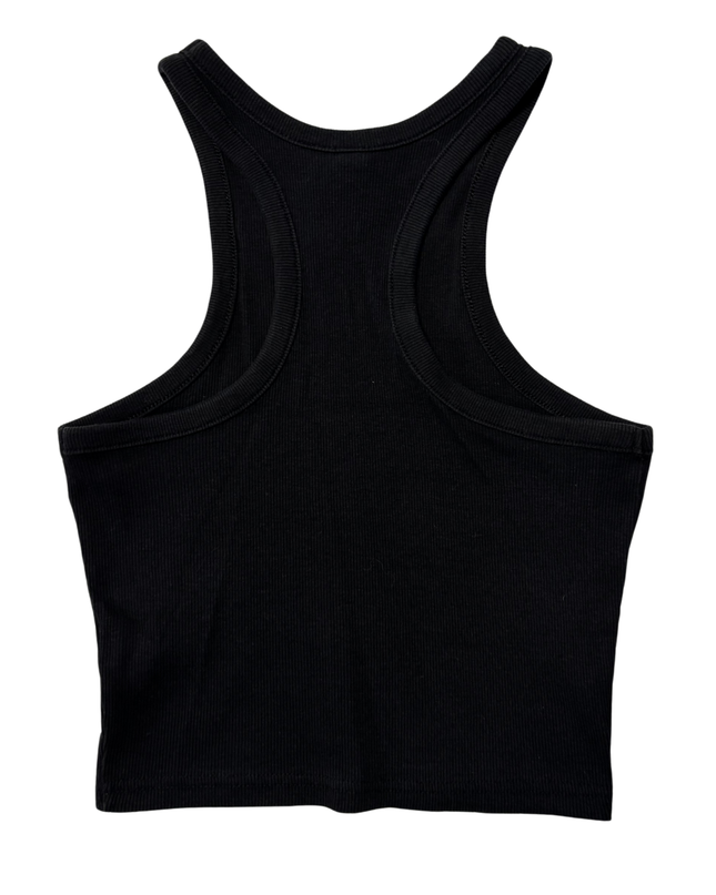 H&M Black Ribbed Racerback Crop Top