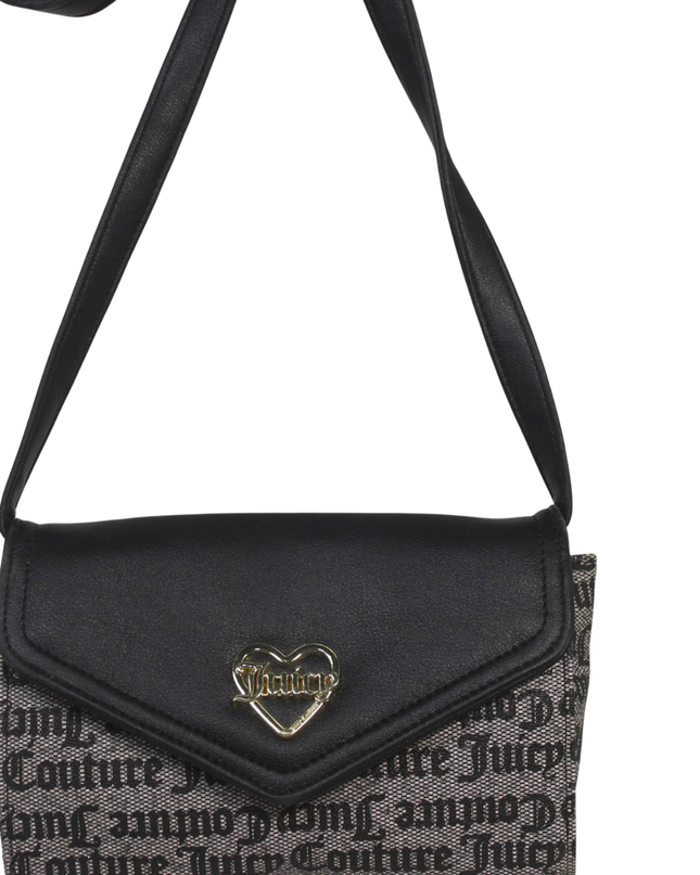 Juicy Couture Black Monogram Heart Crossbody Bag