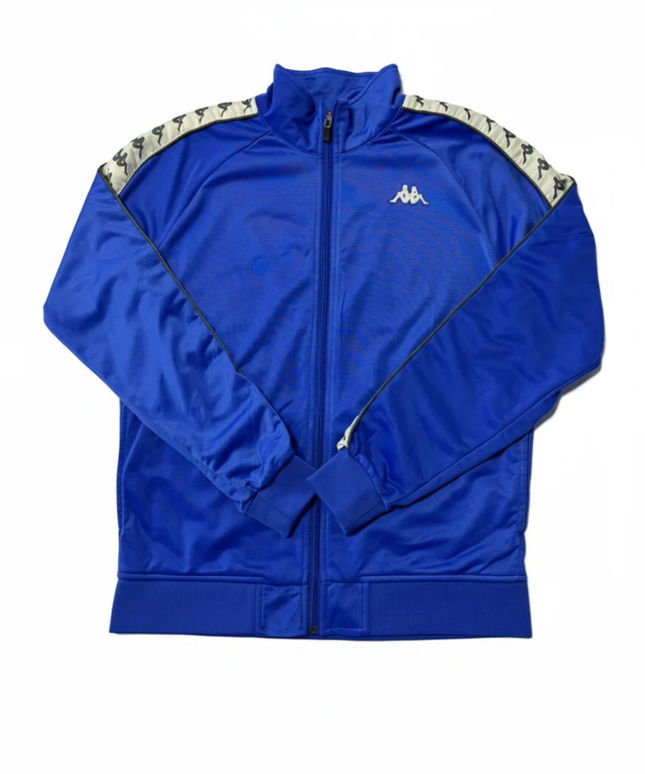 Kappa Blue Vintage-Style Logo Tape Track Jacket