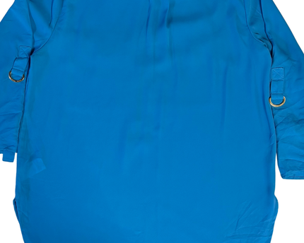 Michael Kors Vibrant Blue Zip-Front Utility Blouse