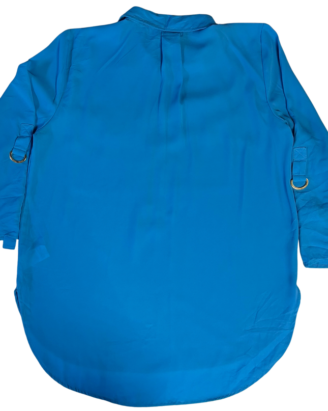 Michael Kors Vibrant Blue Zip-Front Utility Blouse