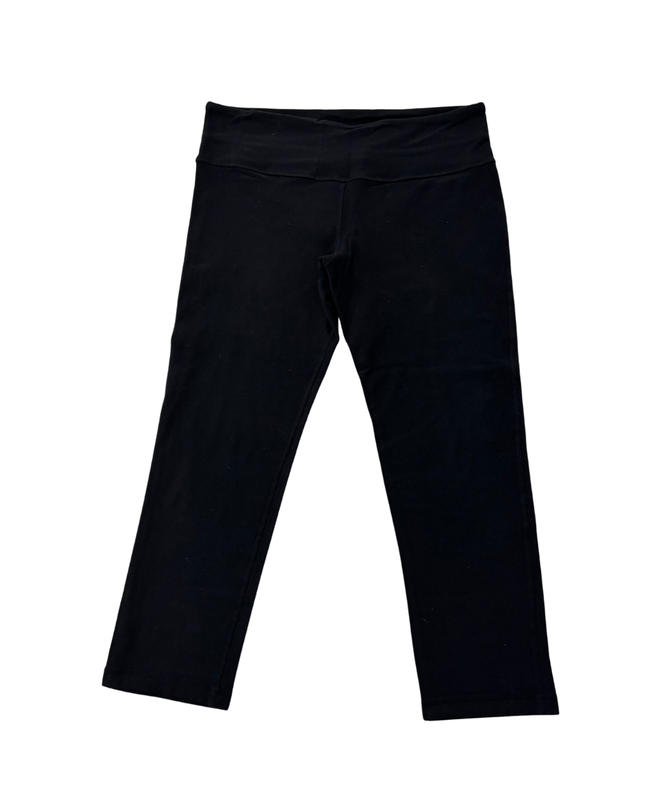Lululemon Black Cropped Mid-Rise Performance Leggings