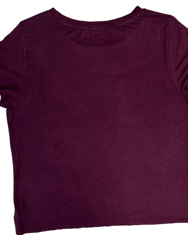 American Eagle Outfitters Burgundy Soft & Sexy Crew Neck T-Shirt