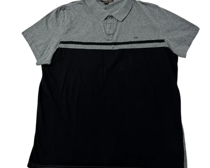 Michael Kors Grey and Black Colorblock Polo Shirt