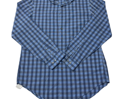 Calvin Klein Blue Slim Fit Performance Non-Iron Gingham Check Shirt