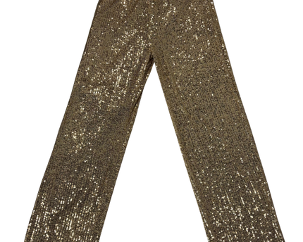 C-THROU Gold Sequin Side Stripe Wide Leg Pants