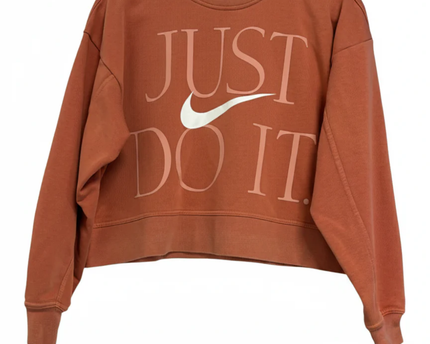 Nike Orange Just Do It Cropped Sweatshirt