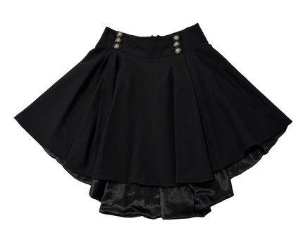 Salkim Black Embellished High-Low Flared Skirt