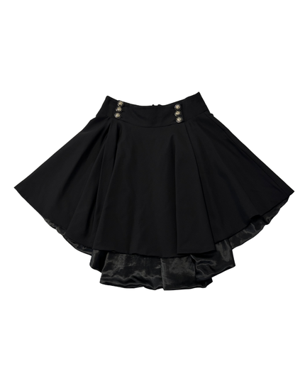 Salkim Black Embellished High-Low Flared Skirt
