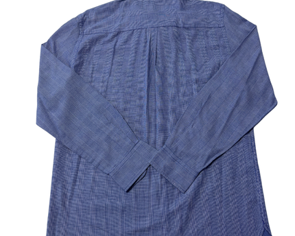 Chaps Blue Micro-Check Easy Care Twill Long Sleeve Shirt