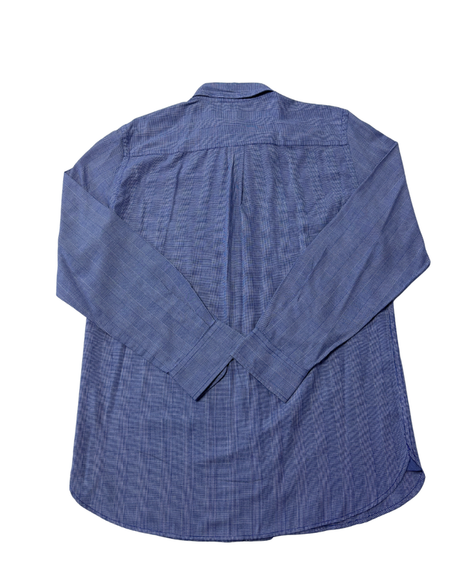 Chaps Blue Micro-Check Easy Care Twill Long Sleeve Shirt