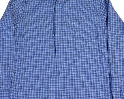 Ralph Lauren Blue Plaid Slim Fit Cotton Stretch Shirt