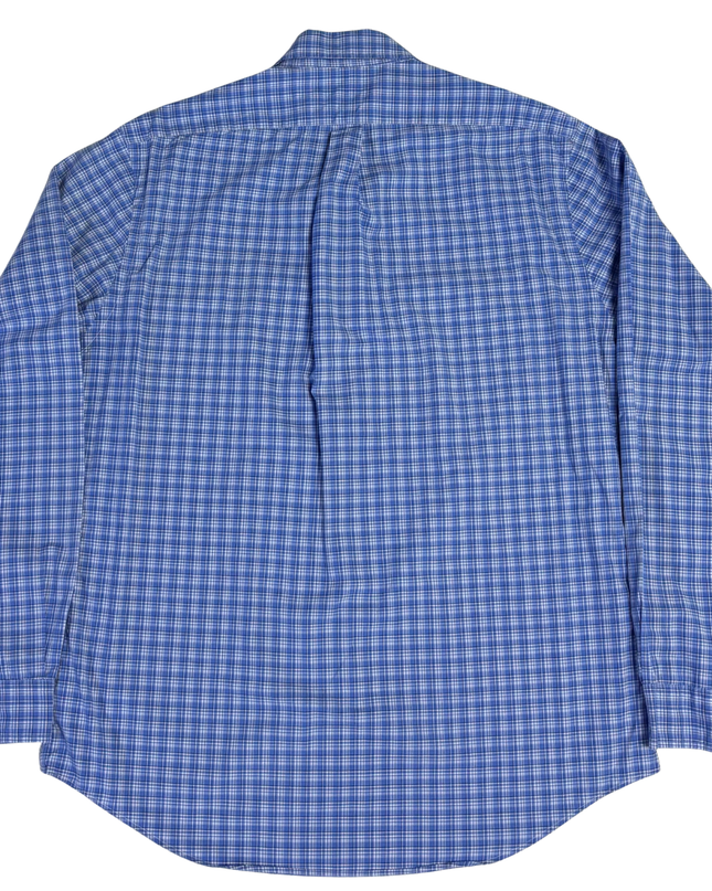 Ralph Lauren Blue Plaid Slim Fit Cotton Stretch Shirt