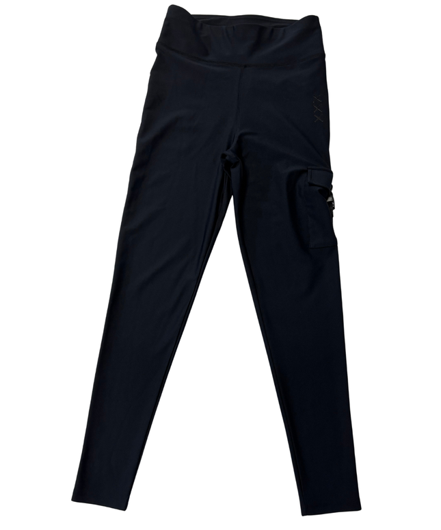 First Base Black Cargo Pocket Active Leggings