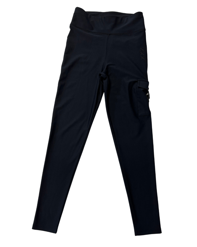 First Base Black Cargo Pocket Active Leggings