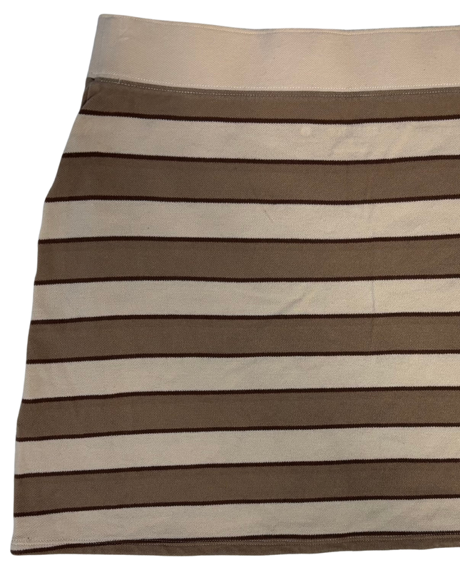 Hollister Brown and Beige Striped Ultra High-Rise Mini Skirt