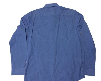 Boss Blue Slim Fit Micro-Pattern Button-Down Shirt