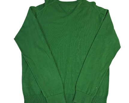 Tommy Hilfiger Green V-Neck Premium Cotton Sweater