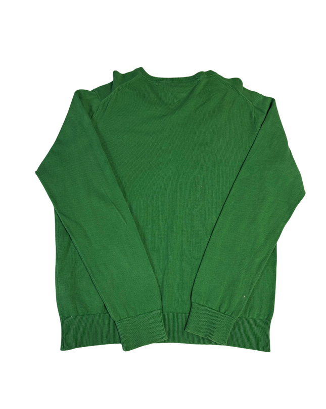 Tommy Hilfiger Green V-Neck Premium Cotton Sweater