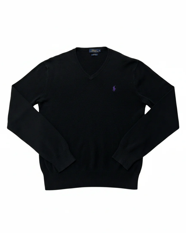 Polo Ralph Lauren Black Pima Cotton Slim Fit V-Neck Sweater
