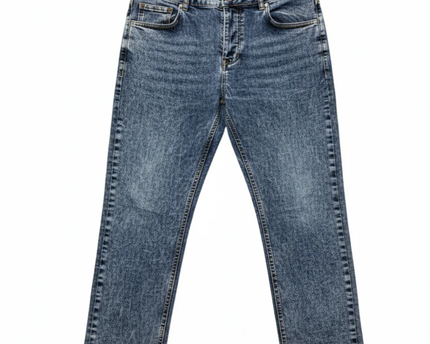 RESERVED Blue Acid Wash Straight Leg Jeans