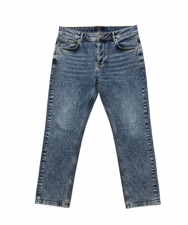 RESERVED Blue Acid Wash Straight Leg Jeans