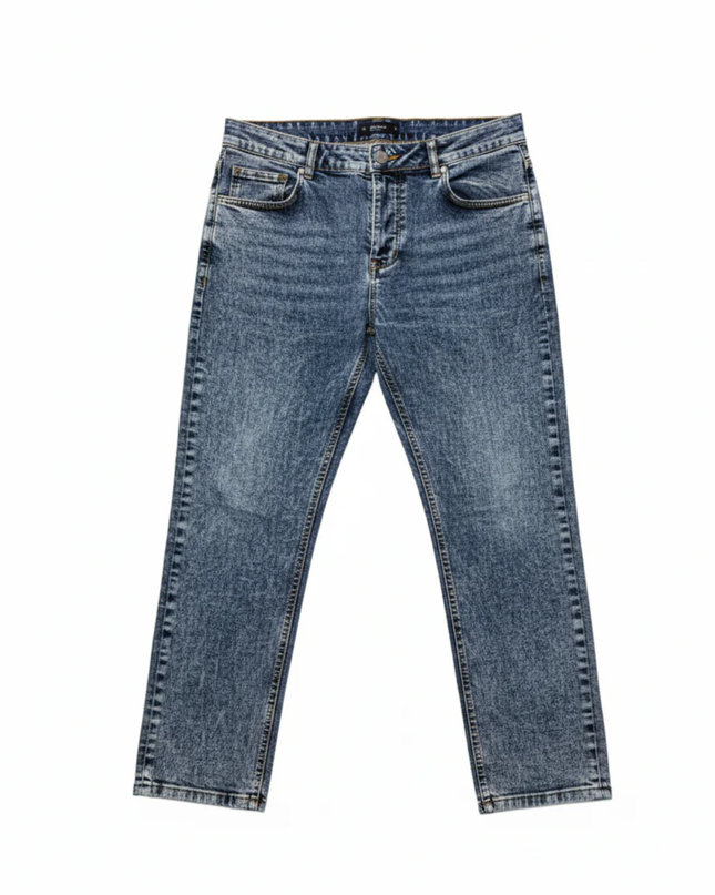 RESERVED Blue Acid Wash Straight Leg Jeans