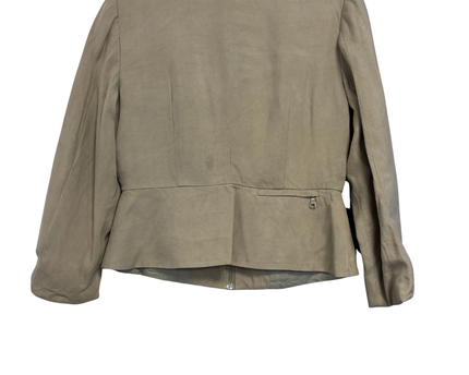 Banana Republic Beige 100% Silk Zip-Front Jacket