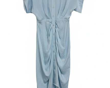 Steve Madden Light Blue Ruched Midi Shirt Dress