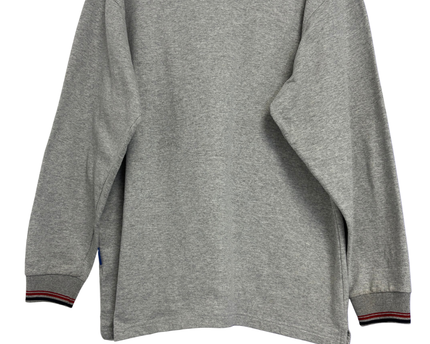 Champion Grey Vintage Style Collared V-Neck Pullover Sweatshirt