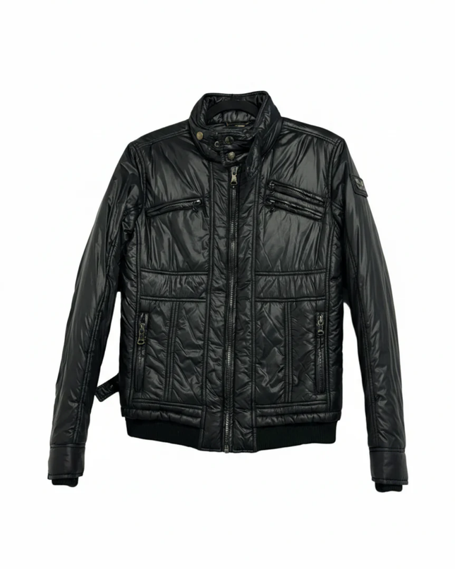 D&G Men's Black Quilted Bomber Jacket