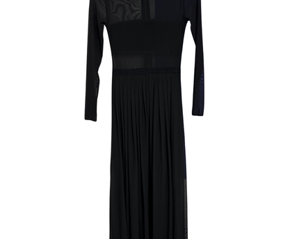 Ecote Black Sheer Mesh Long Sleeve Maxi Dress