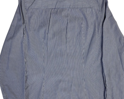 Zara Basic Blue and White Striped Long Sleeve Button Down Shirt